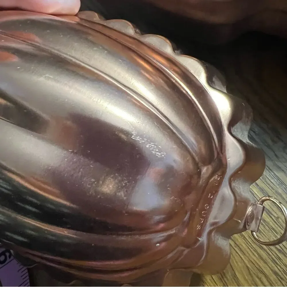 Vintage Copper Oval Cake Pan Pudding Jello Mold Wall Decor 90s Cottagecore
